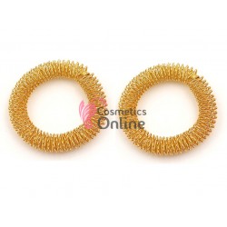 Bratara pentru masaj Su Jok, metalica Aurie, set 2 bucati BLM013